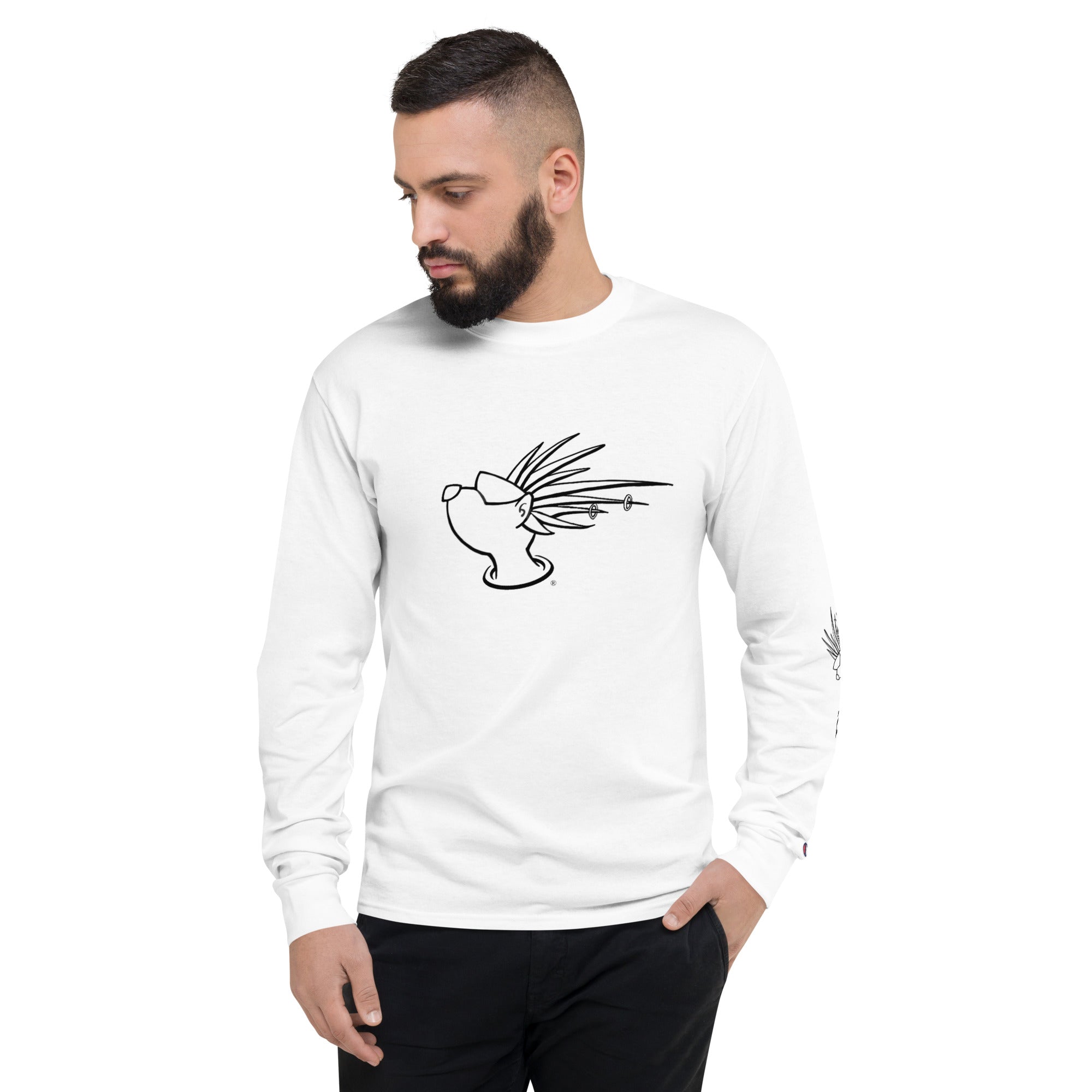Logo Head Men's Champion Long Sleeve Shirt