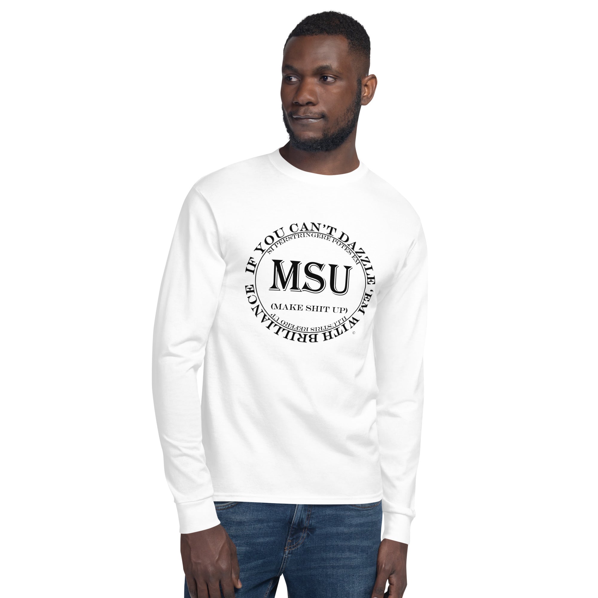MSU Brilliance Men's Champion Long Sleeve Shirt Uncensored