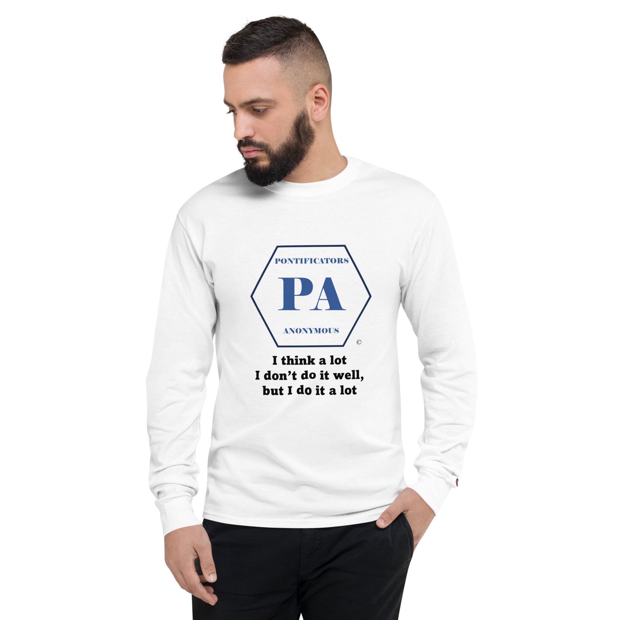 Think a lot Men's Champion Long Sleeve Shirt