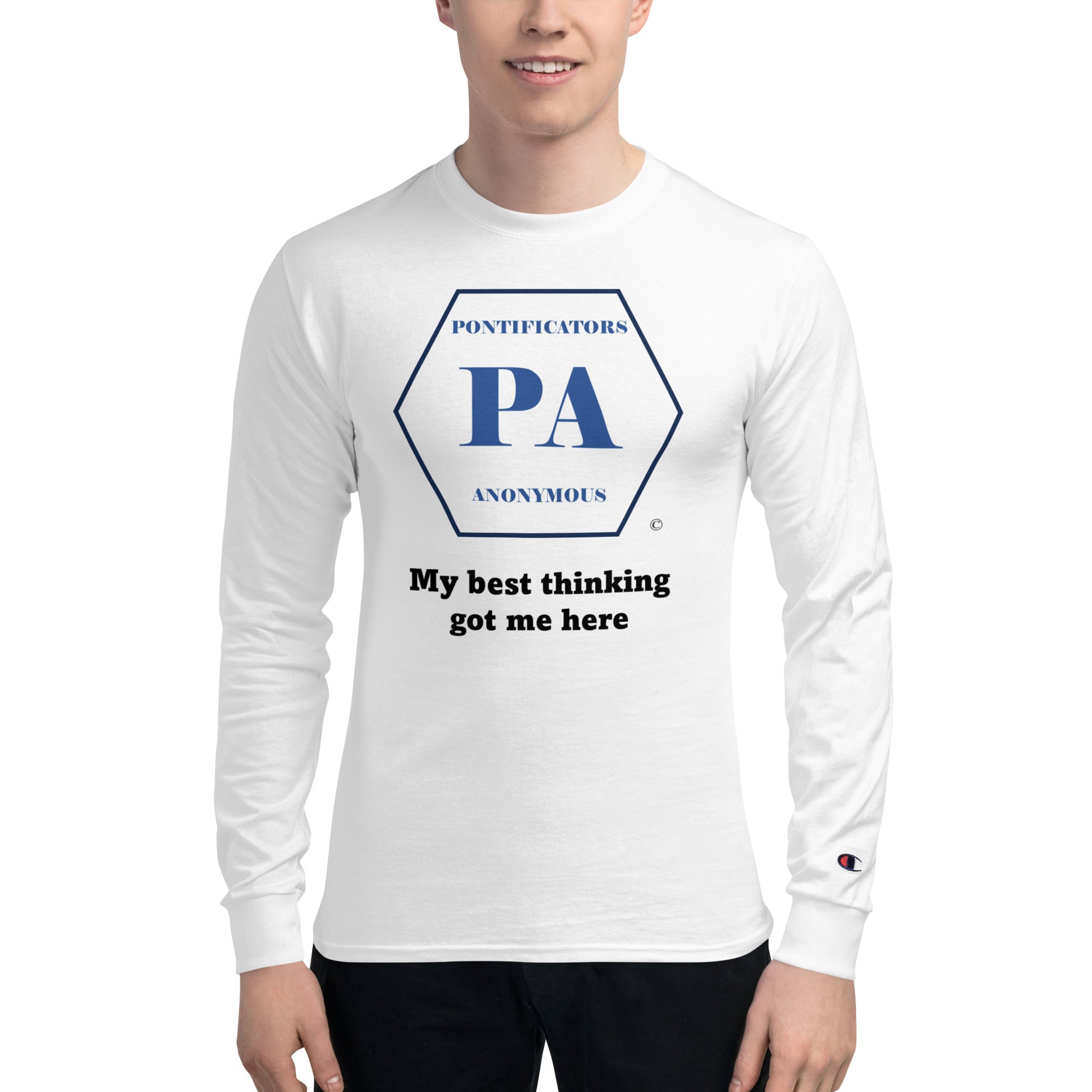 Best Thinking Men's Champion Long Sleeve Shirt