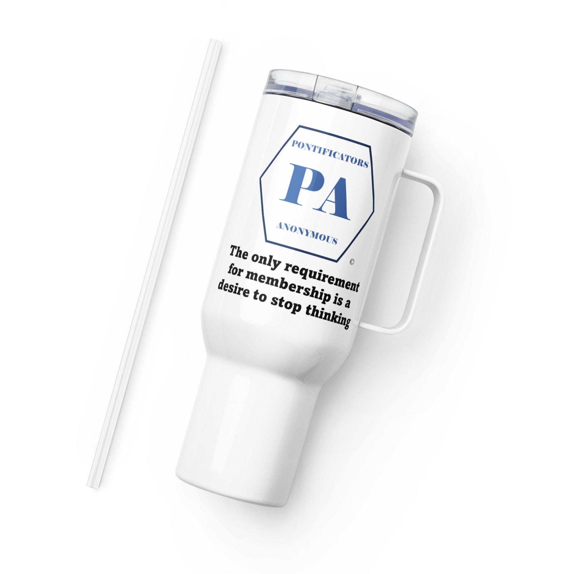 Requirement Travel mug with a handle