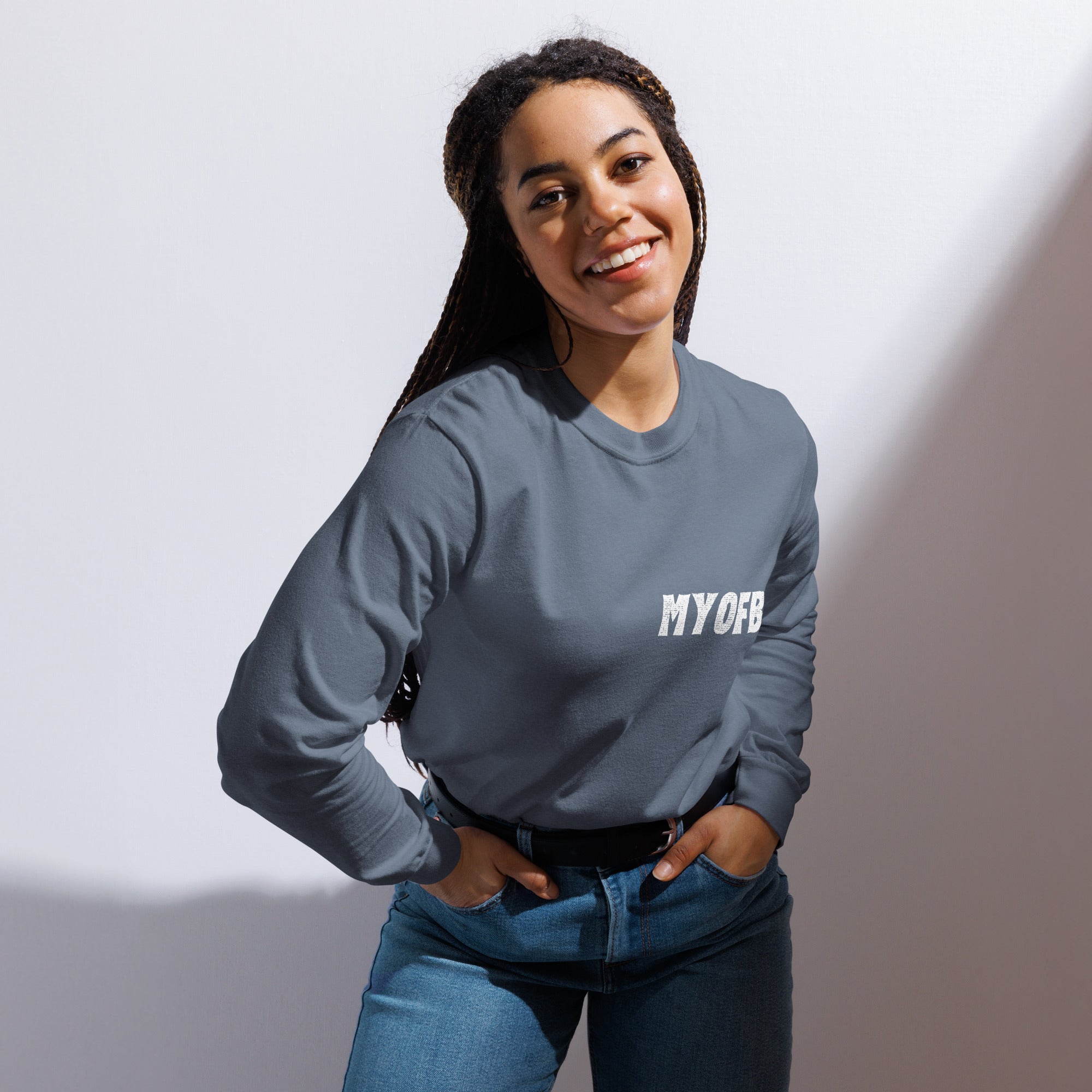 MYOFB Garment-dyed heavyweight long-sleeve shirt