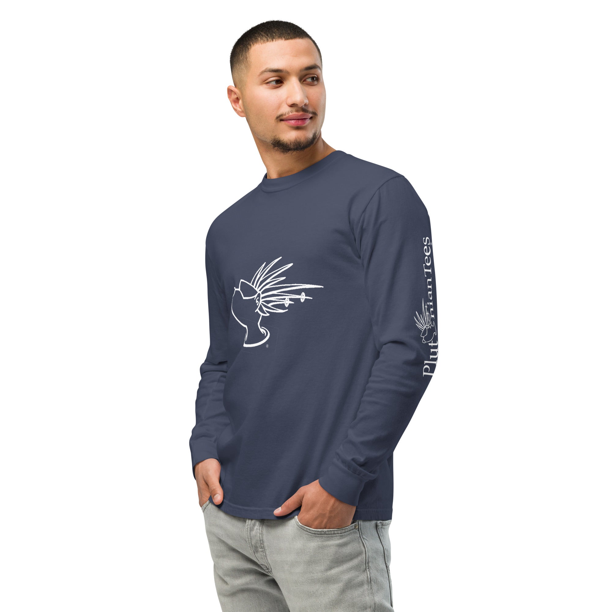 Logo Head Garment-dyed heavyweight long-sleeve shirt