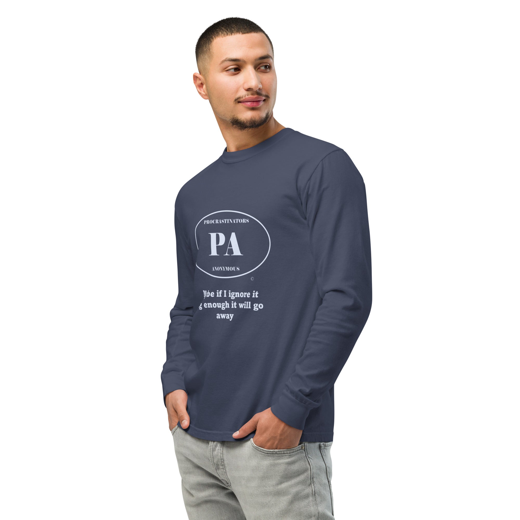 Ignore it Garment-dyed heavyweight long-sleeve shirt
