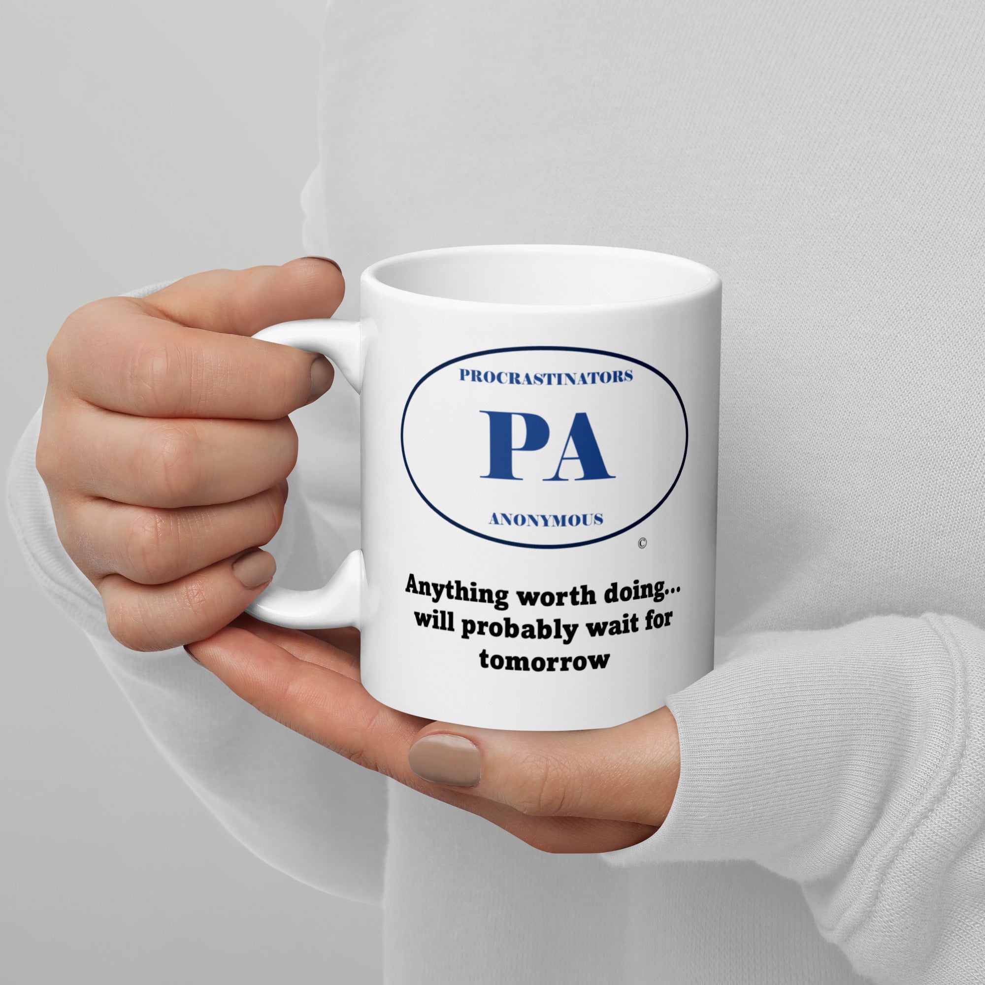 Tomorrow White glossy mug