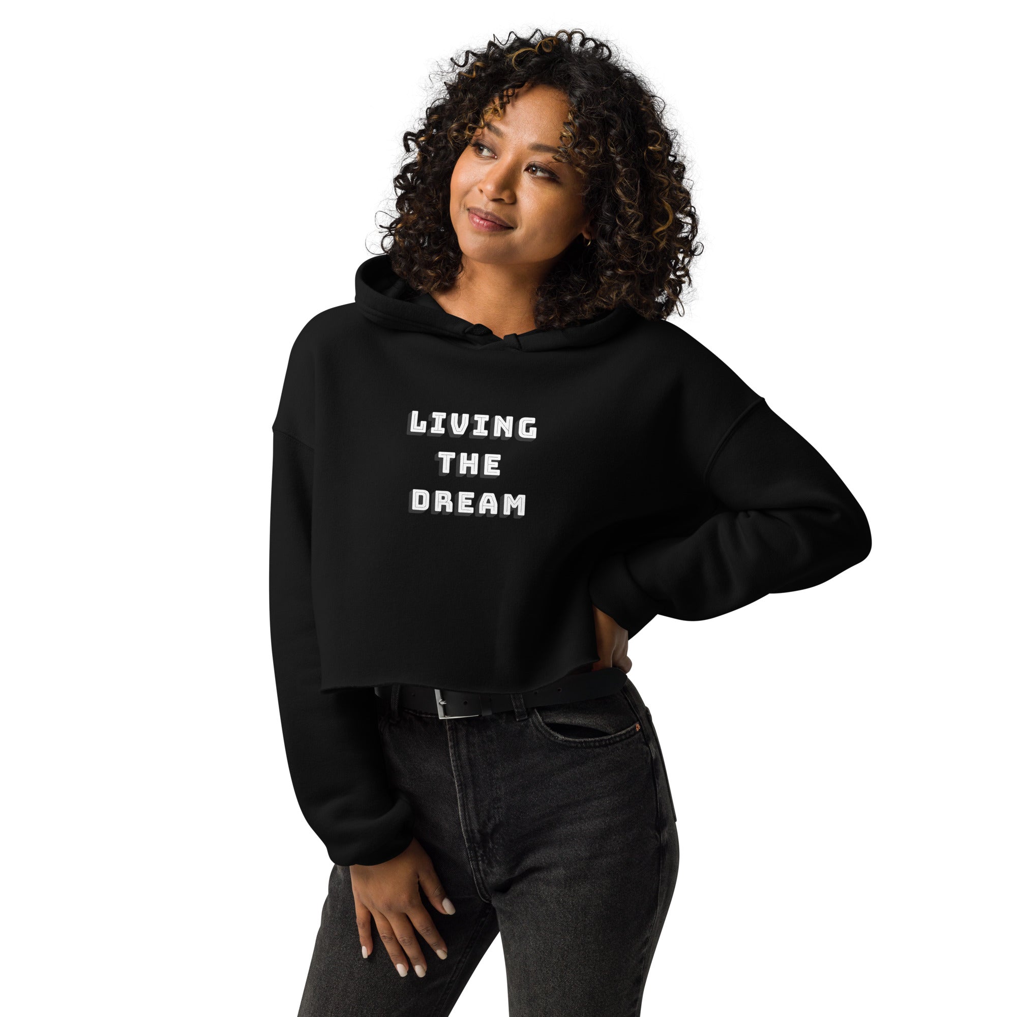 Living the Dream Crop Hoodie