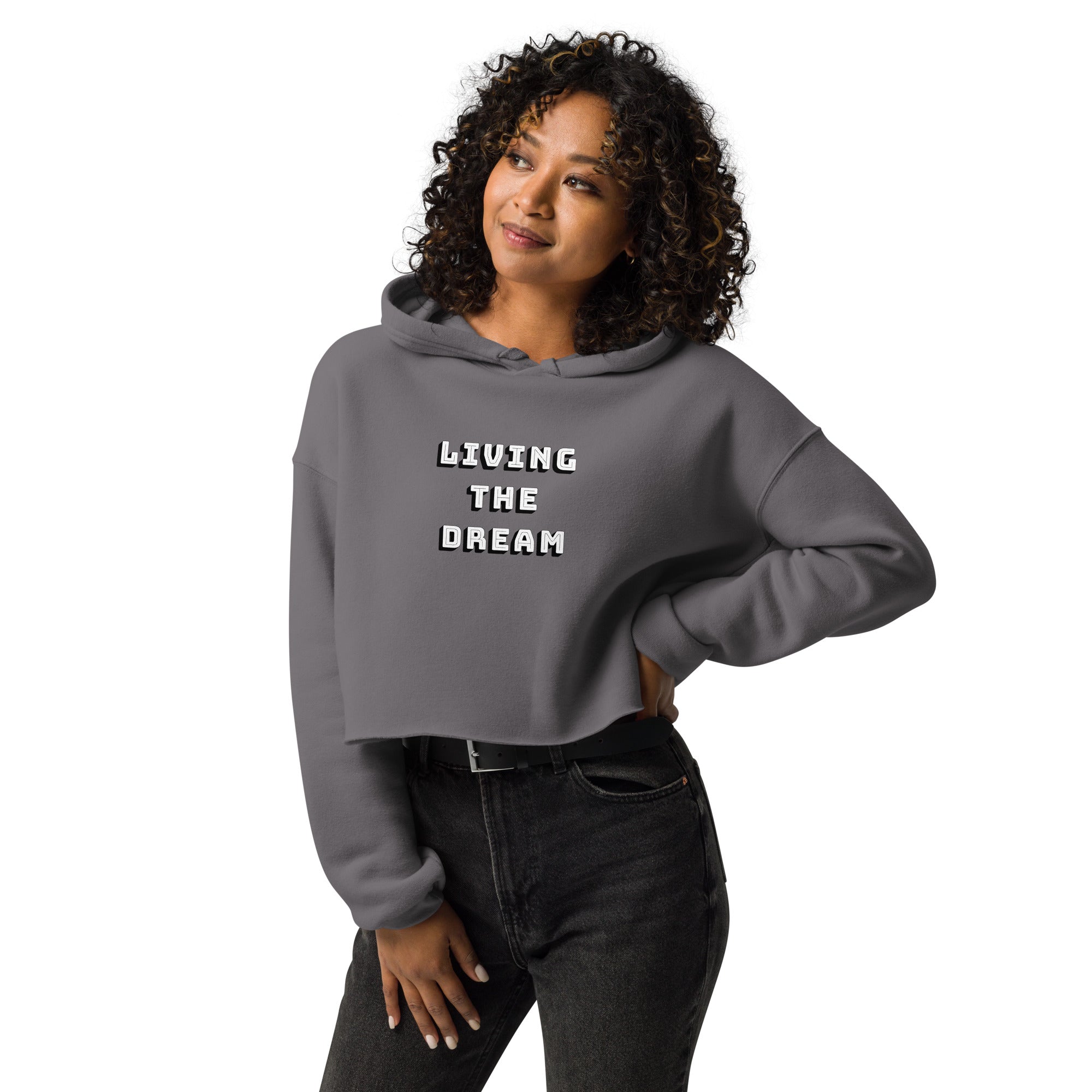 Living the Dream Crop Hoodie